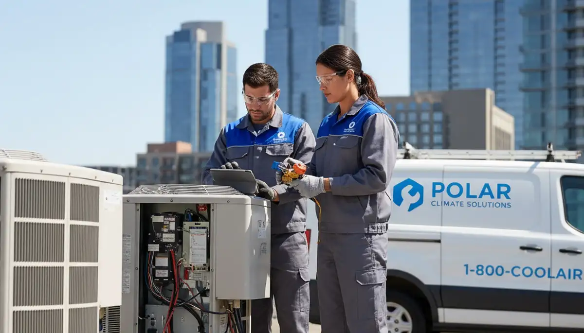 Technician performing AC repair in New York, NY apartment for Five Star Cooling customers