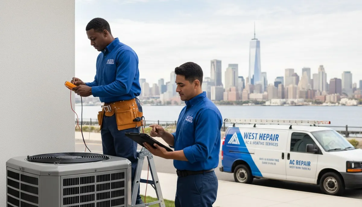 HVAC technician providing residential AC repair service in New York, NY