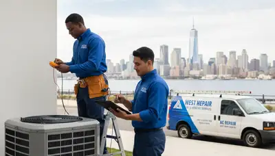 HVAC technician providing residential AC repair service in New York, NY