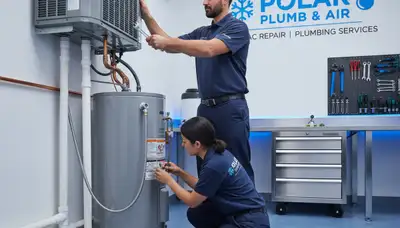 Licensed plumber repairing pipe system in New York, NY high-rise building for Five Star Cooling
